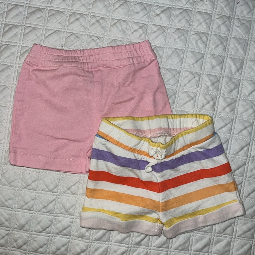 Two pairs of Monica + Andy baby girl shorts size 3-6months